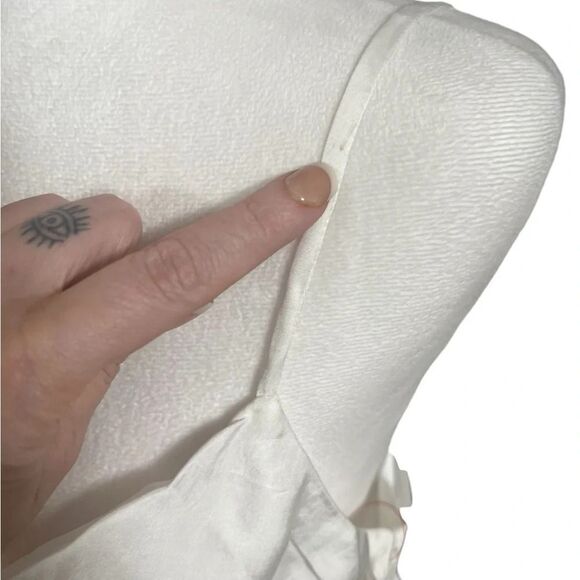 Bardot Slip Dress In Oyster large slit in front adjustable straps maxi - Picture 5 of 13